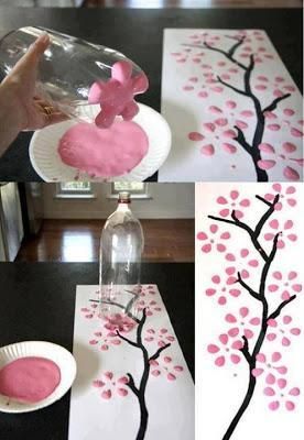 Hiasan Bilik Tidur, Cherry Blossom Trees, Blossom Tree, Blossom Trees, Décor Diy, Diy Home Crafts, Spring Crafts, Diy Wall, Preschool Crafts