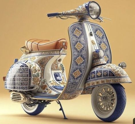 Vespa Tuning, Steampunk Motorcycle, Custom Vespa, Retro Scooter, Futuristic Motorcycle, Vespa Vintage, Vespa Scooters, Big Car, Motorcycle Style