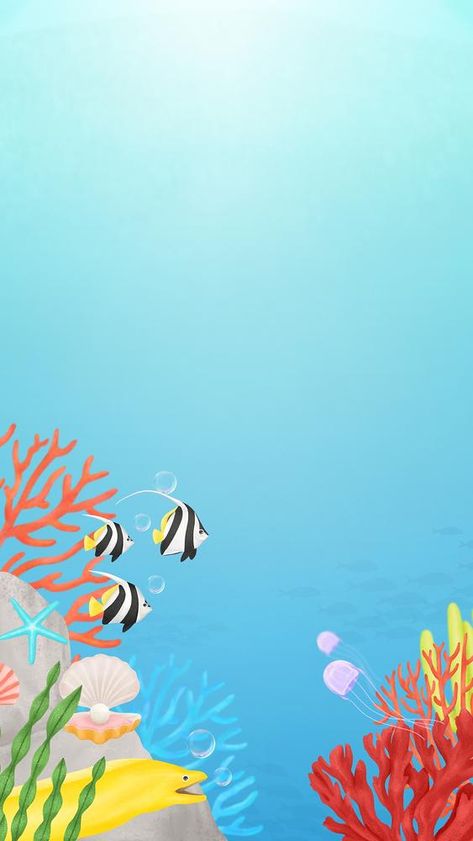 Iphone Wallpaper Underwater, Cute Iphone Wallpaper, Life Cartoon, Iphone Wallpaper Cute, Underwater Cartoon, Classroom Window, Cute Iphone, Wallpaper Cute, Aquatic Animals