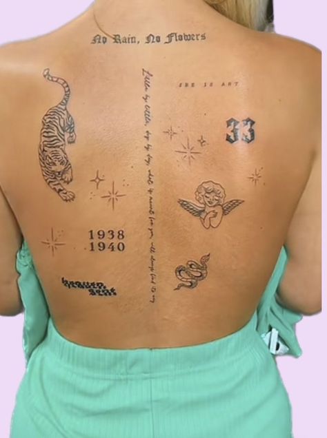 Minimal Lower Back Tattoo, Lower Neck Tattoo Women, Patch Work Tattoos, Mode Poses, Mama Tattoo, Small Back Tattoos, Backpiece Tattoo, Minimal Tattoos, Neck Tattoos