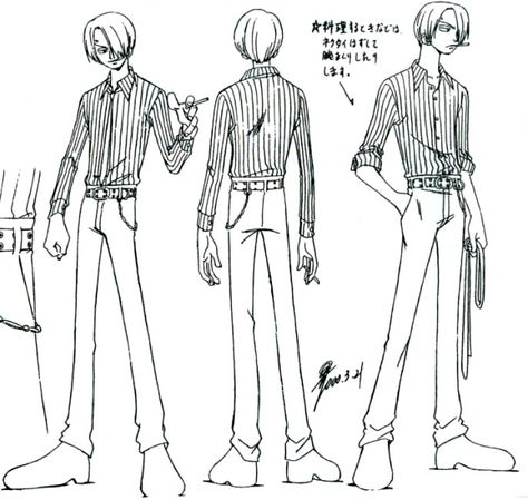 Sanji sheet, Character design, Official reference, Settei Sanji Reference Sheet, Sanji Character Sheet, Sanji Reference, Sanji Drawing, One Piece Sanji, Anime Boy Sketch, One Piece 1, Concept Clothing, One Piece Drawing