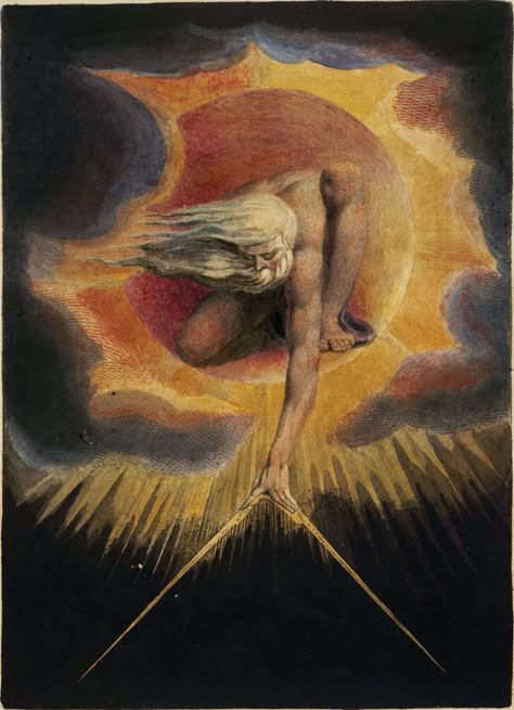 The Ancient of Days by William Blake | DailyArt Magazine Blake Paintings, William Blake Paintings, Science And Faith, Ancient Of Days, Minimalist Art Painting, Jmw Turner, Hearing Voices, William Blake, Cover Story