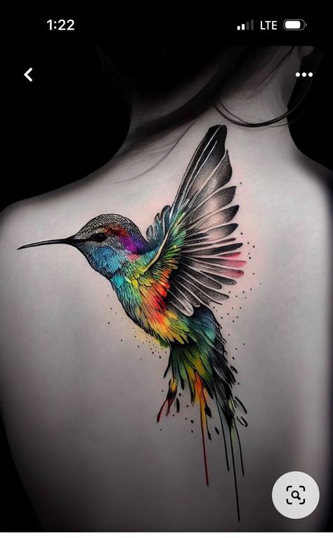 Tattoo Ideas For Ladies, Colorful Bird Tattoos, Colour Tattoo For Women, Bird Tattoo Meaning, Bird Tattoos For Women, Colorful Hummingbird, Freedom Tattoos, Vogel Tattoo, Small Chest Tattoos