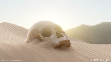 Desert Horror, Desert Skull, Sketch Commission, Apocalyptic Art, Desert Scenery, Desert City, Moon Sand, Low Angle Shot, Post Apocalyptic Art