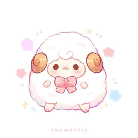 Cute Sheep Doodle, Kawaii Sheep Drawing, Cute Lamb Art, Cute Ram Drawing, Sheep Cute Drawing, Ram Doodle, Ava Song, Thank You Design, Cute Sheep Drawing