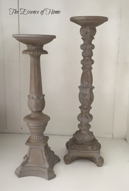 The Essence of Home: Candlesticks Makeover Diy Wooden Candle Holders, Candlestick Makeover, Thrift Flip Ideas, How To Make Metal, Diy Candle Sticks, Victorian Crafts, Country Living Fair, Painted Candlesticks, Flip Ideas