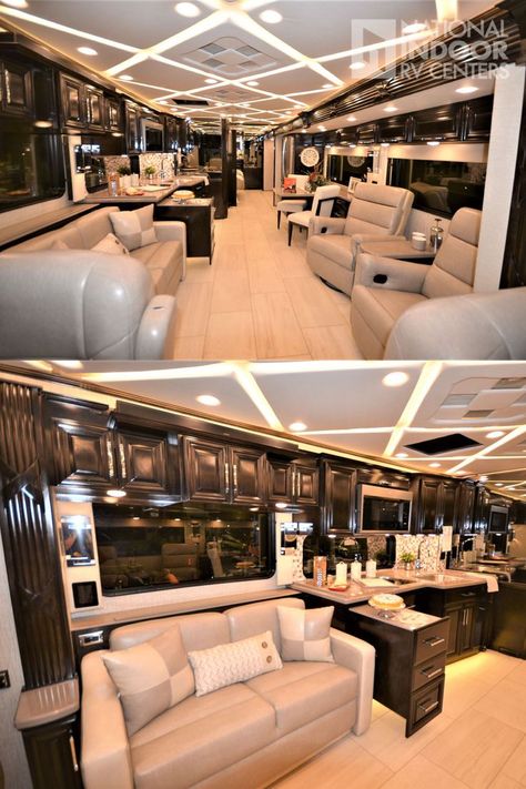 Luxury Rv Living, Luxury Campers, Motorhome Interior, Dinette Chairs, Rv Motorhomes, Luxury Motorhomes, Bus Living, Luxury Van, Small Rv