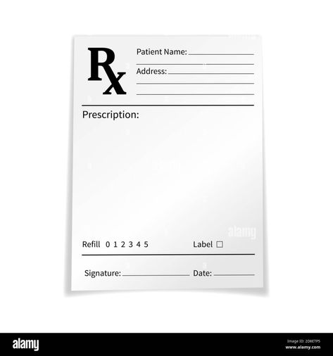 Blank medical prescription form isolated on white background Prescription Template, Prescription Pad, Survey Template, Report Card Template, Blank Calendar Template, Workbook Template, Tax Forms, Form Template, Template Word