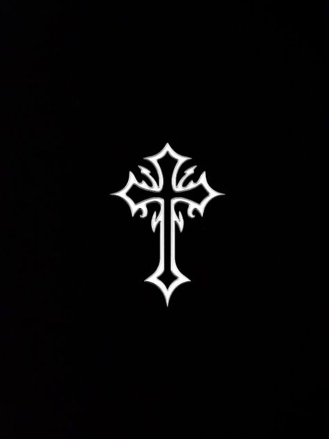 White Cross Black Background, Cross Wallpaper Black, Gothic Cross Drawing, Cross Profile Picture, Gothic Cross Tattoo, Chrome Hearts Tattoo, Cross Pfp, Angel Sculpture Art, Chrome Hearts Cross