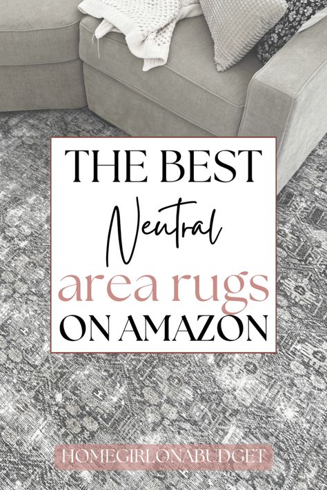 30 Best Affordable & Neutral Rugs Trending on Amazon Couch Rug Placement Layout, Rugs To Match Tan Couch, Neutral Area Rugs In Living Room 10x14, The Best Rugs, Living Room Designs Rugs, Living Room Rugs Neutral, Big Area Rugs Living Rooms, Bedroom Rug Neutral, Bedroom With Rug Ideas