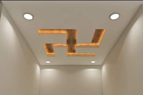 Contact for work or drawings 9912872910 Pooja Pop Design, Swastik False Ceiling Design, Fall Ceiling Designs For Pooja Room, Pooja Mandir False Ceiling Design, Pooja False Ceiling Design, Pooja Ceiling Designs, Mandir Pop Design, Pooja Room Pop Design, Puja Room False Ceiling Design