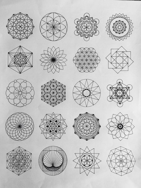 Círculos Sacred Geometry Art Mandalas, Mandala Arm Tattoo, Sacred Geometry Patterns, Sacred Geometry Symbols, Sacred Geometry Tattoo, Muster Tattoos, Geometry Tattoo, Sacred Geometry Art, Geometric Drawing