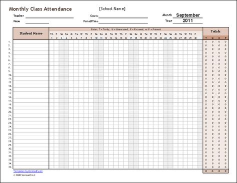 Class Attendance Ideas, Class Record Template Aesthetic, Class Record Template, Class Attendance Sheet, Classroom Attendance Chart, Attendance Sheet In Excel, Student Attendance Sheet, Attendance Template, Attendance Register