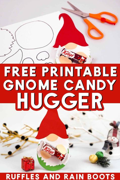 Gnome Paper Patterns Free, Gnome Candy Holder, Candy Holders Diy Ideas, Christmas Gnome Crafts, Gnome Paper Craft, Printable Gnome Patterns, Candy Holder Diy, Gnome Template, Sunshine Committee