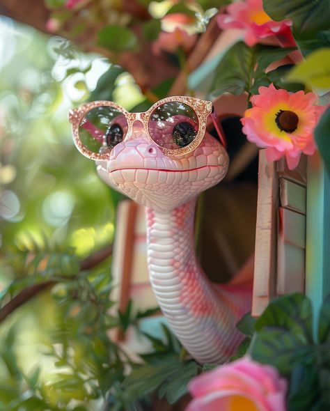 My Snake Besssties 🐍💖 I spent my Sunday building some adorable treehouses for my 10 favorite snakes 🌸🥰 Decorated with flowers and fairy lights, these cute little abodes are the perfect home for my slivering besties 😆 Don’t you think?! And also this song is 🔥 Thanks for the tip @creative_by_sabina 💞 Happy Sunday friends 😘 Marloes #sprinkleofai #snake #snakes #snakesofinstagram #cute #cuteanimal #snakelover #iridescent #adorable #cutesnake #cuteart #aiart #midjourney Meme Pics, Colorful Snakes, Happy Sunday Friends, Sunday Friends, Snake Lovers, Cute Snake, Xmas Card, Inspiring Art, Fantasy Fairy