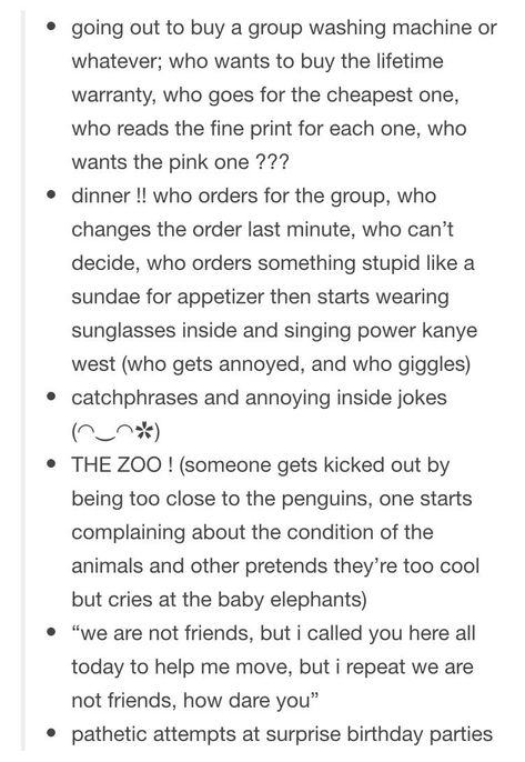 How To Write A Friend Group, Ot4 Prompts, Group Writing Prompts, Friend Group Writing Prompts, Friend Group Prompts, Friend Prompts, Group Prompts, Scene Inspiration, Otp Prompts