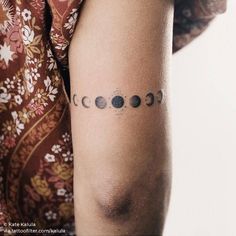 Moon Phases Tattoo Arm, Tattoo Arm Band, Moon Phases Tattoo, Explore Tattoo, Gemini Tattoo, Moon Tattoo Designs, Stick N Poke Tattoo, Hand Poked Tattoo, Arm Band Tattoo