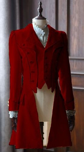 red tailcoat knight duke noble formal outfit uniform Red Victorian Outfit Men, Ringmaster Outfit Men, Victorian Fashion Male, Red Tailcoat, Vox Cosplay, Fantasy Masquerade, 1800s Men, Royalty Clothes, Red Suits