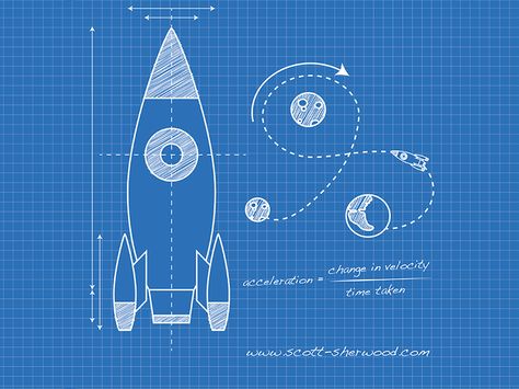 Blueprint Tutorial by Scott Sherwood Best Carpet For Basement, Blueprint Illustration, Spaceship Blueprint, Innovation Illustration, Rocket Blueprint, Blueprint Background, Pretty Headboard, Maker Fun Factory Vbs, Maker Fun Factory