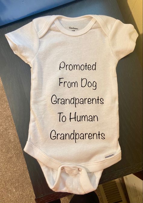 Promoted From Dog Grandparent, Grandparents Onesie, Im Pregnant Announcement, Baby Announcement Grandparents, Grandparent Pregnancy Announcement, Pregnancy Announcement Onesie, Pregnancy Announcements, I'm Pregnant, Baby Announcements