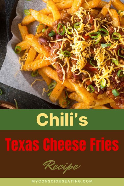 Texas cheese fries with a side of guacamole Texas Cheese Fries Recipe, Chili's Texas Cheese Fries, Texas Cheese Fries, Kitchen Steps, Cheese Fries Recipe, Fries At Home, Cheesy Fries, Filet Mignon Recipes, Queso Dip Recipes