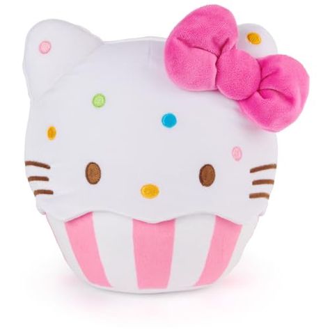 Cat Cupcakes, Hello Kitty Cupcakes, Hello Kitty Toys, Kawaii Plushies, Cute Cupcakes, Rainbow Sprinkles, Pink And White Stripes, Instagram And Snapchat, My Melody