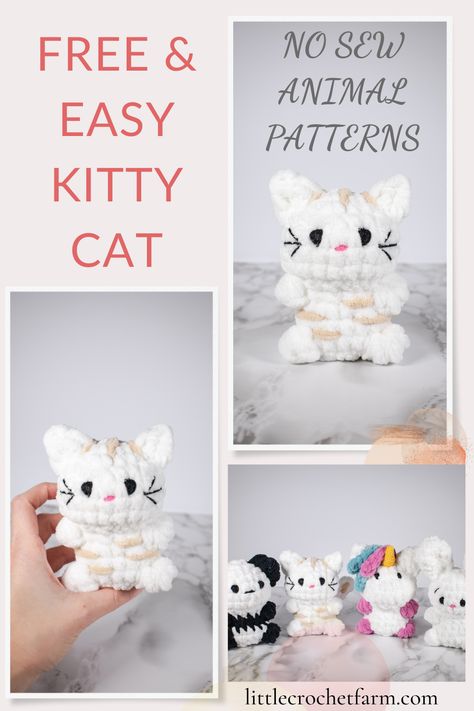 Crochet your own adorable no-sew kitty cat with this free amigurumi pattern! Perfect for beginners, this simple and fun project is completely sewing-free, making it quick and easy to create. Follow the step-by-step instructions to craft a cute and cuddly kitty that’s ideal for gifting or adding to your crochet collection. Find this free pattern and more delightful amigurumi designs at LittleCrochetFarm.com. Happy crocheting! Cat Amigurumi, Crochet Patterns For Beginners, Amigurumi Free, Amigurumi Free Pattern, Free Sewing, Craft Fairs, Amigurumi Pattern, Fun Projects, Soft Toy