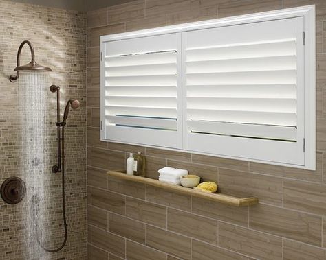 Do you need privacy for your bathroom windows? We found the best solutions for every budget - bathroom window curtains, creative DIY solutions, and more! #["Roundup", "bathroom", "window", "privacy", "curtain", "shade", "blinds", "decor", "How-To", "DIY", "Curbly-Original", "accessories"] Bathroom Window Privacy, Shower Window, Bathroom Window Curtains, Bathroom Window Treatments, Bathroom Blinds, Vinyl Shutters, Modern Blinds, Window In Shower, Living Room Blinds