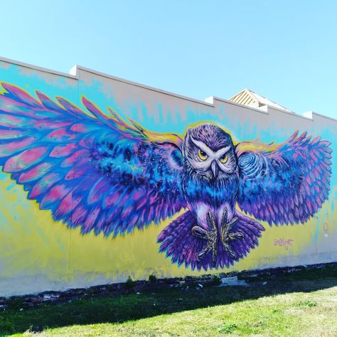 Owl Mural, Street Art Mural, High School Art, Dope Art, Pink Flamingo, Big Canvas, Graffiti Art, Art School, Flamingo