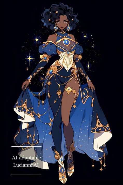 Queen Clothes Drawing, Star Inspired Character Design, Fanasty Character Outfits, Futuristic Witch Character Design, Woman Made Of Stars, Lunarpunk Outfit, Outfit Designs Art, Mystical Outfit Ideas, Space Themed Clothes Drawing