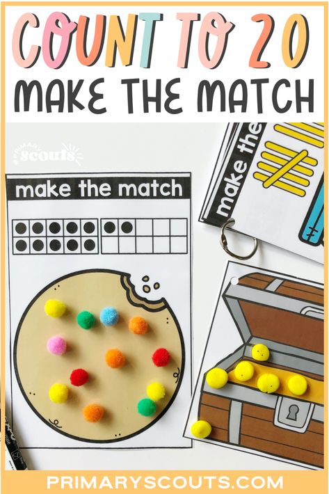 Identify numbers to 20, count and represent the match using math counters! Representing Numbers To 20, Count To 20 Activities, Counting To 20 Activities, Numbers Up To 20, Counting Collections, Math Counters, Numbers To 20, Identifying Numbers, Folder Activities