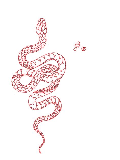 Snake And Moon Tattoo, Tattoo Espalda Mujer, Red Snake Tattoo, Arm Tattoos Drawing, Side Neck Tattoo, Snake Tattoo Design, Tattoo Templates, Red Tattoos, Discreet Tattoos