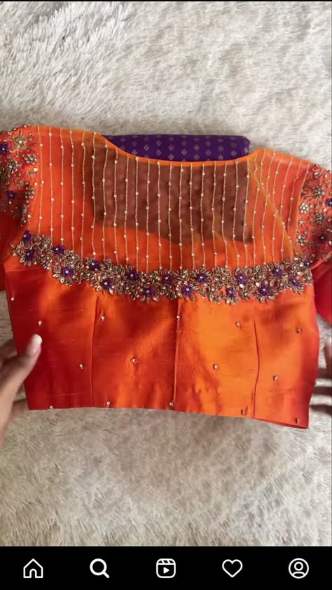 Net Pattu Blouse Designs, Cutwork Blouse Designs Boat Neck, Back Open Maggam Work Blouse Designs, Neted Blouse Aari Work, Boat Neck Work Blouse Designs, Net Blouse Designs Latest Boat Neck, Sreemantham Sarees, Cold Shoulder Blouse Designs, Maggam Blouse