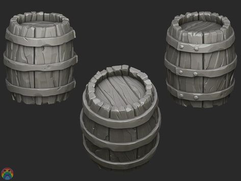 TheoJ on Twitter: "Okay, new wood training in progress with another simple asset, a barrel. Sculpt done, I hope I'll have enough free time next week to do the baking/texturing. #stylized #zbrush https://t.co/ZVtLOmEzhC" / Twitter Low Poly Models, 3d Object, Free Time, Zbrush, Low Poly, Wild West, Next Week, Crate And Barrel, Game Art