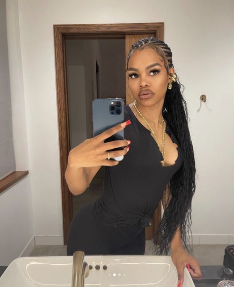 justnayee Cornrows Braids For Black Women, Braids For Black, Teyana Taylor, Cute Box Braids Hairstyles, Two Braids, Braids For Black Women, Cornrows Braids, Braided Hairstyles For Black Women, Boho Braids