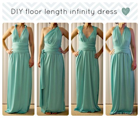 DIY Floor Length Infinity Dress | Diary of a Mad Crafter Diy Infinity Dress, Infinity Dress Tutorial, Adorable Crafts, Vestido Convertible, Sewing Pattern Free, Robe Diy, Dress Sewing Tutorials, Amazing Crafts, Diy Vetement