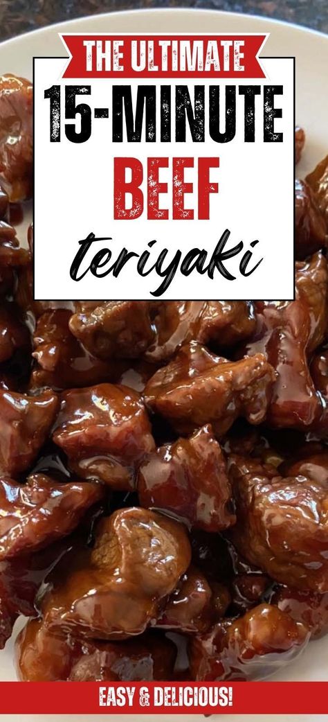 Beef Teriyaki Recipe, Teriyaki Beef Stir Fry, 15 Minute Meals Dinners, Teriyaki Steak, Beef Teriyaki, Fresh Peach Recipes, Ribeye Steak Recipes, Homemade Chinese, Teriyaki Recipe