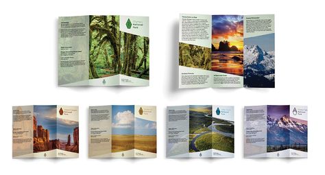 National Park Service Rebrand on SCAD Portfolios National Park Brochure, Park Brochure, Document Design, 100 Year Anniversary, Wayfinding Signs, Identity System, Documents Design, Signage System, Leaflet Design