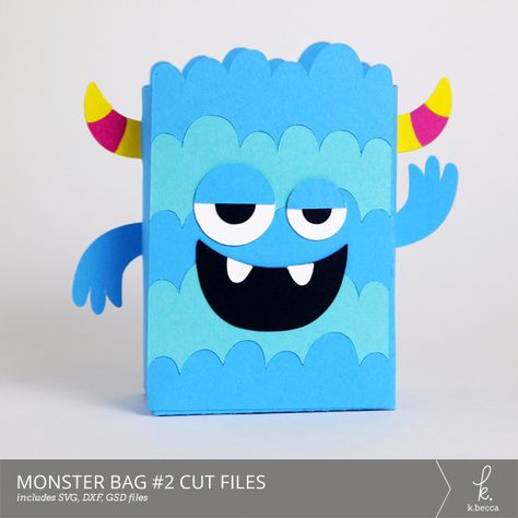 Monster Bags Diy, Thema Dozen, Cyclops Monster, Monster Party Favors, Monster Shapes, Valentine Card Box, Monster Box, Birthday Cake Card, Singing Monsters