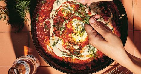 Eden Grinshpan, Shakshuka Recipe, Brooklyn Kitchen, Shakshuka Recipes, Tahini Paste, Vegetarian Entrees, Too Tired, New Cookbooks, Top Chef