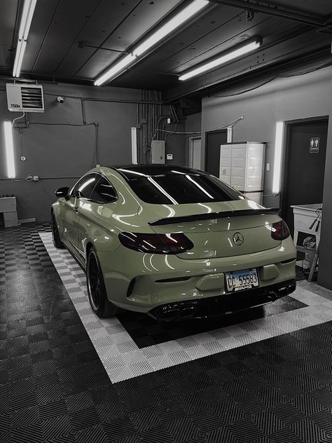 AMG C63s wrapped in Inozetek Khaki Green by Underwrap Chicago Benz Amg Gt 63s, Mercedes Benz Amg Gt 63s, Driving Mercedes, Amg C63s, C63s Amg, Bf Bf, C 63 Amg, Amg Car, Dream Cars Mercedes