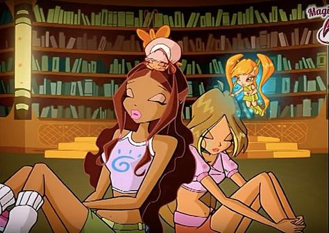 Flora, Chatta, Aisha/Layla and Piff 🌸 winx club Aisha And Flora, Ekatarina Velika, Clubbing Aesthetic, Fairy Friends, I Love My Friends, Winx Club, Cartoon Art Styles, Black Is Beautiful, Cartoon Art