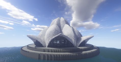 LOTUS Minecraft Project Lotus Minecraft, Minecraft Base, Lotus Temple, Base Ideas, Interior Architecture Drawing, Minecraft Inspiration, Minecraft Map, Minecraft Stuff, Minecraft Blueprints