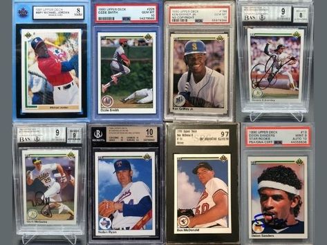 There are 29 Most Valuable 1990 Upper Deck Baseball Cards that are worth collecting if you like baseball cards. Before I start, it should be noted that the values below are for near mint condition cards. While these cards hold their value for decades and will appreciate in value, not all of the cards below will be worth quite as much in a few years when they are out of their protective cases. #UpperDeckBaseballCards Deck Heroes, Baseball Card Values, Larry Walker, Barry Larkin, Old Baseball Cards, Baseball Cards For Sale, Don Mattingly, Baseball Pitcher, Reggie Jackson