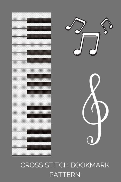 Piano Bookmark, Book Cross Stitch, Bookmark Cross Stitch Pattern, Bookmark Cross Stitch, Cross Stitch Bookmark, Stitch Bookmark, Bookmark Design, Love Books, Music Instrument