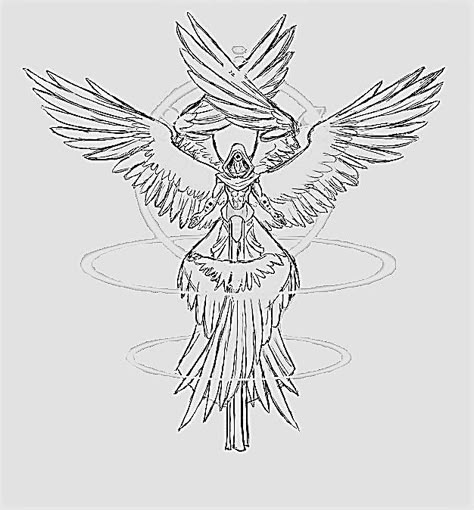 Arch Angel Drawing, Tattoo Drawing Reference, Art Drawings Dark, Seraphim Tattoo Design, Art Tattoo Drawing, Seraphim Angel Tattoo, Seraphim Tattoo, Artist Reference, American Traditional Tattoo Ideas