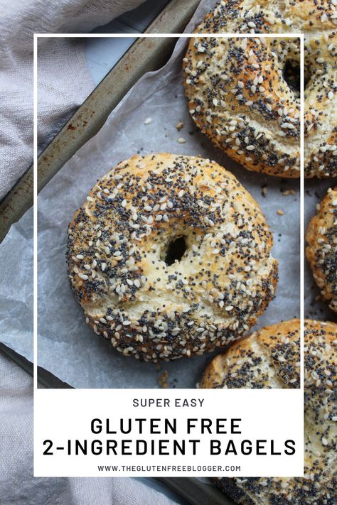 GLUTEN FREE BAGELS EASY 2-INGREDIENT GLUTEN FREE BAGEL RECIPE Gluten Free Soda Bread, Bagels Easy, Gluten Free Bagel Recipe, Gluten Free Bagels, Winter Baking, Gf Breakfast, Gluten Free Recipes Bread, Gluten Free Recipes For Breakfast, Bagel Recipe