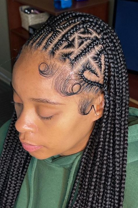 Trible Braids Hairstyles, Braids With Curls And Beads, Fulani Braids On Natural Hair, Braids Hairstyles 2023, Fulani Braids With Curls, Braids Big, Braids On Natural Hair, Hairstyles Designs, Braids To Try