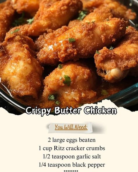 Steakhouse Chicken, Ritz Cracker, Butter Chicken Recipe, Delish Recipes, Ritz Crackers, Garlic Salt, Fresh Salads, Easy Food To Make, Butter Chicken