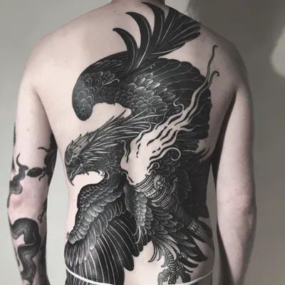 Alexander Grim, Tato Phoenix, New School Tattoos, New Tattoo Styles, Blackout Tattoo, Tattoo Trend, Stylish Tattoo, 4 Tattoo, Fire Tattoo